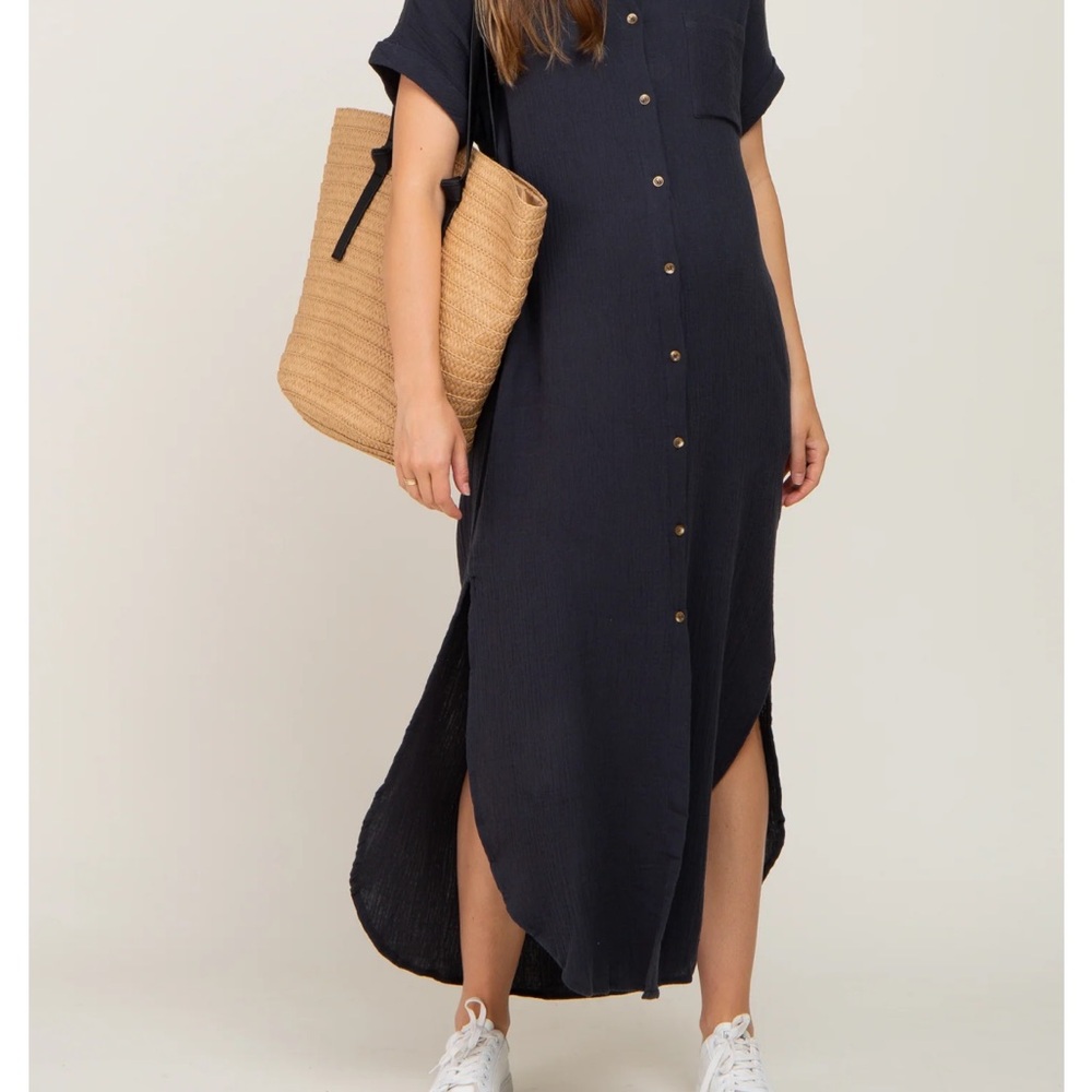 PINKBLUSH BLUIvy Button Down Maternity MIDI dress S